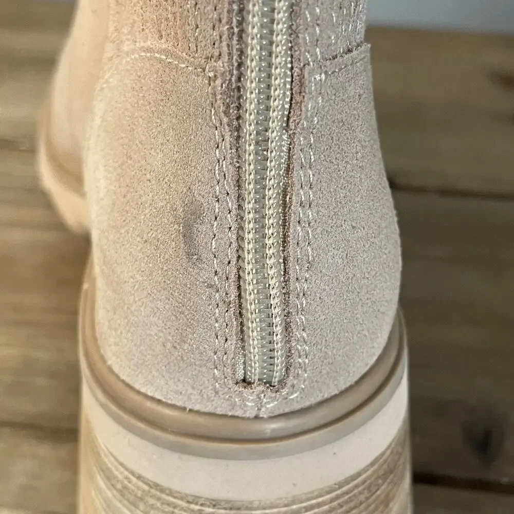 Dolce Vita Martey H2O Women's Size 10 Boots Taupe Suede Waterproof Block Heel - Picture 13 of 15